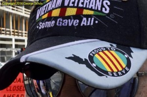 Rich proudly wears his veteran's cap.